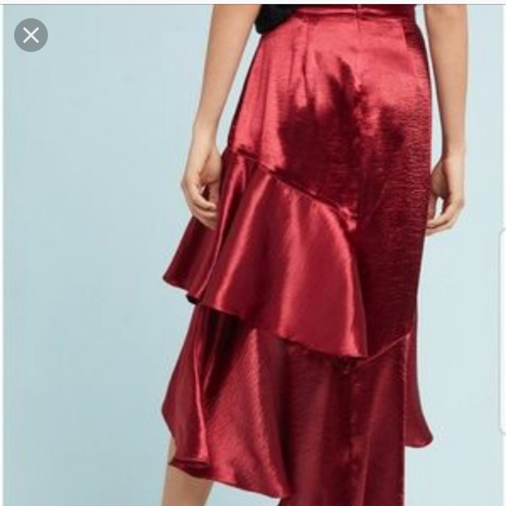 Anthropologie Tiered Maxi Satin Skirt NWT Medium - Picture 5 of 6